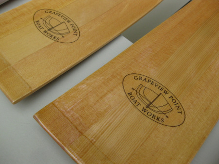 Oar tips protected with fiberglass tape