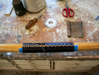 Stitching oar leathers